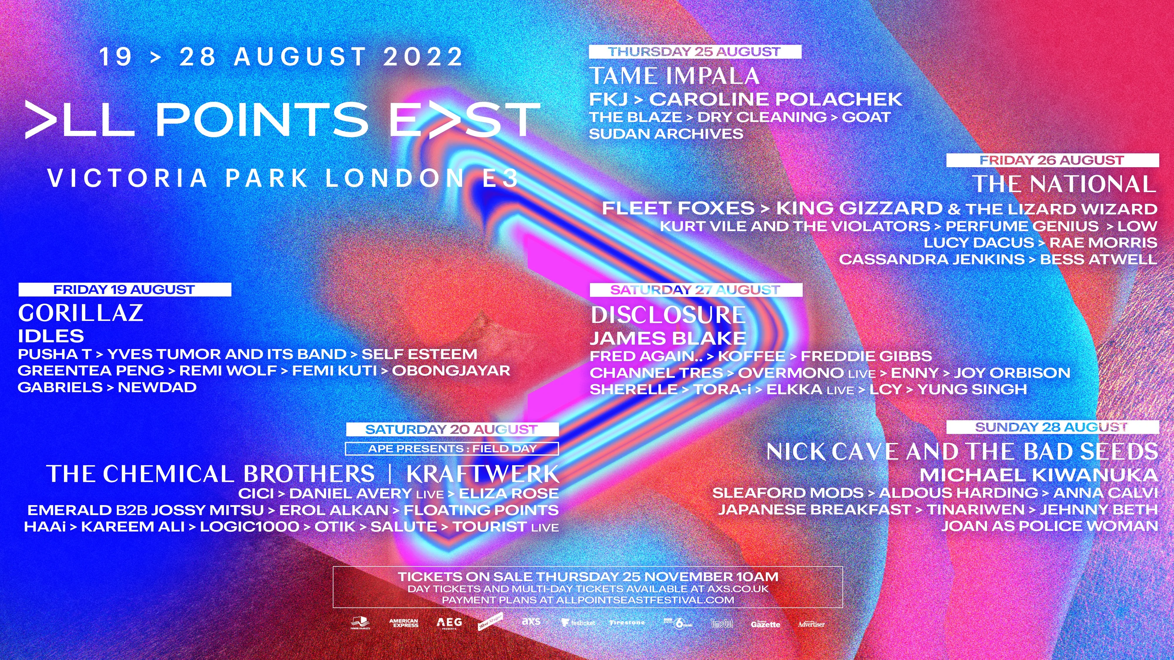 All Points East festival branding.